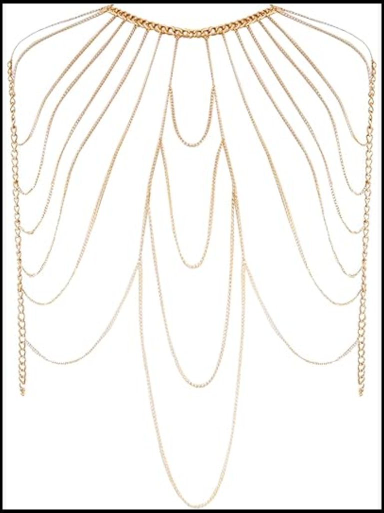 Sexy Rhinestone Body Chain Y2k Adjustable Clubbing Party Jewelry Gold